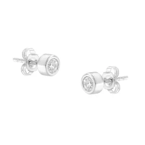 10K Gold 1/4 Cttw Round Brilliant-Cut Near Colorless Diamond Bezel-Set Stud Earrings (H-I Color, I1-I2 Clarity)