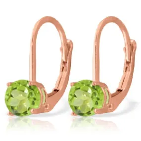 1.2 Carat 14K Solid Rose Gold Solitaire Peridot Earrings