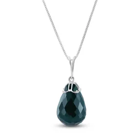 14.8 Carat 14K Solid White Gold Necklace Briolette Natural Emerald