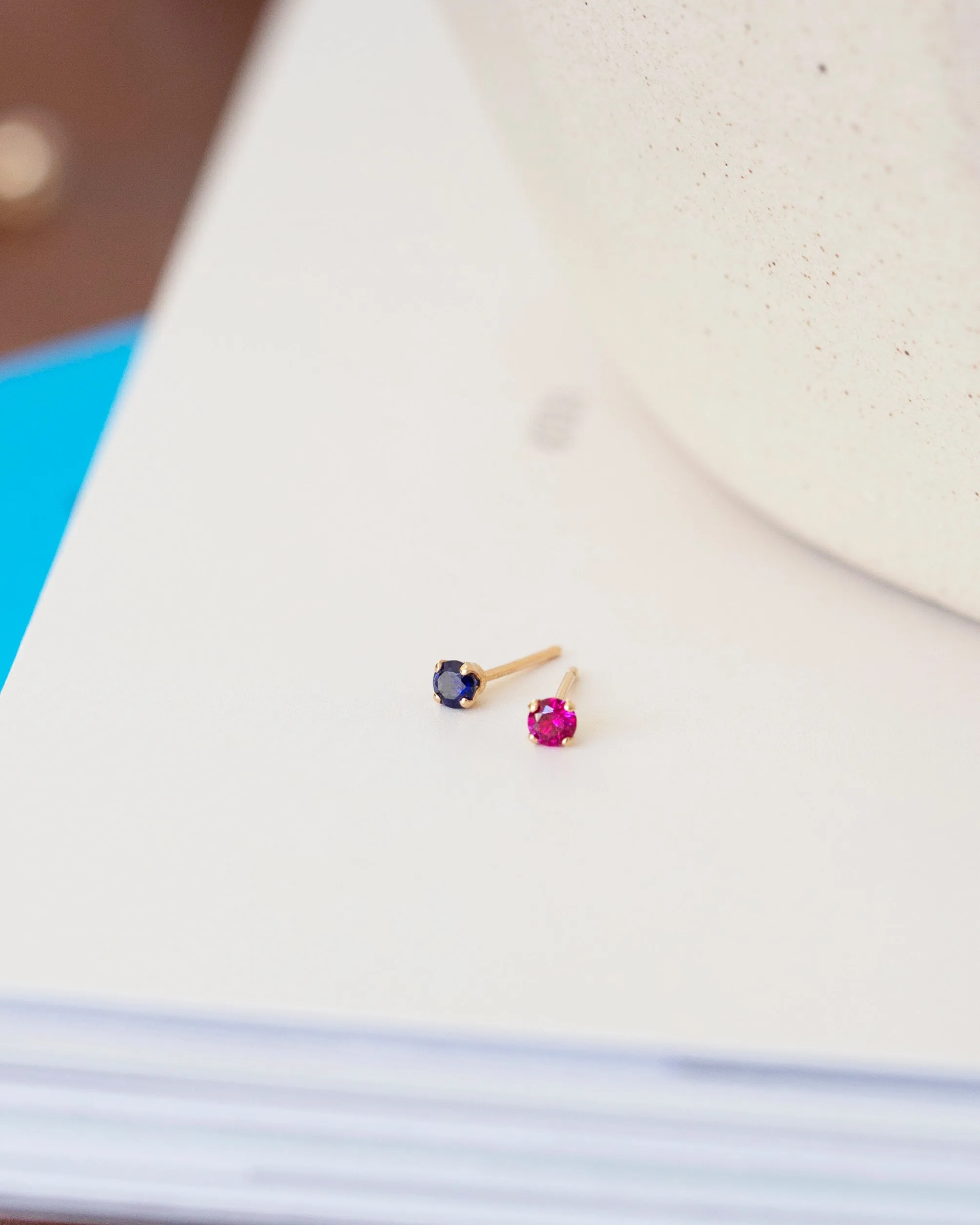 14k Birthstone Stud Earrings