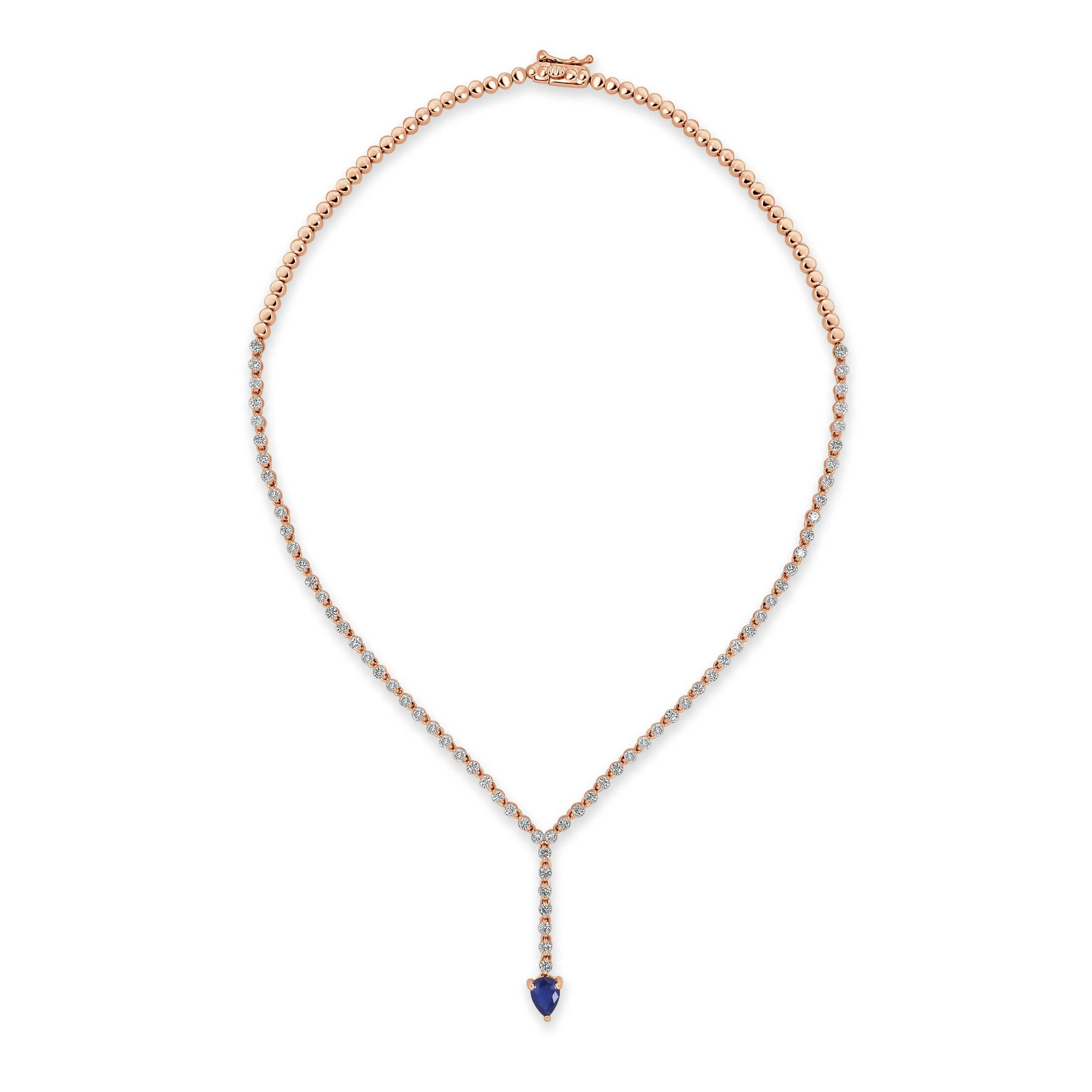 14k Gold Diamond & Gemstone Drop Necklace