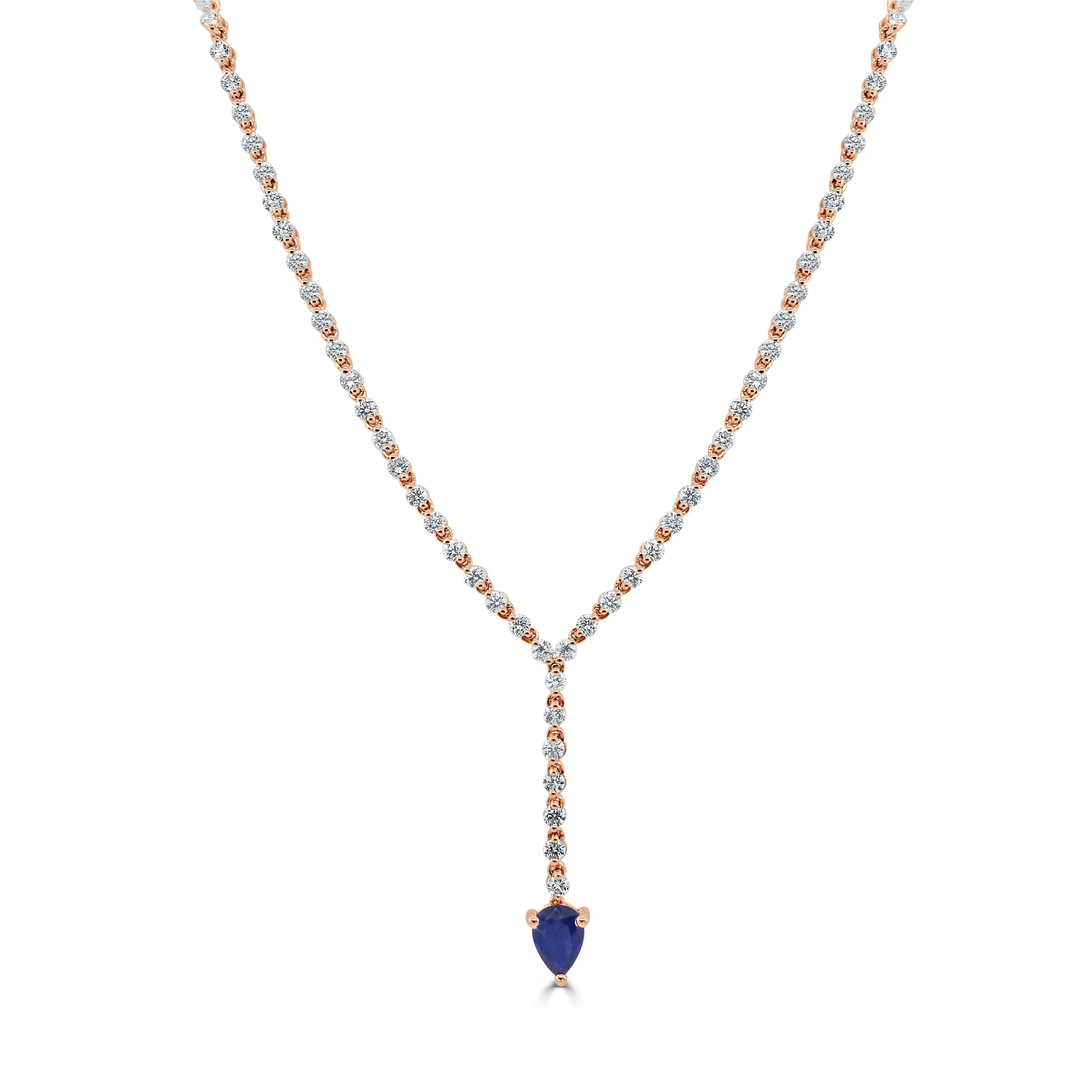 14k Gold Diamond & Gemstone Drop Necklace