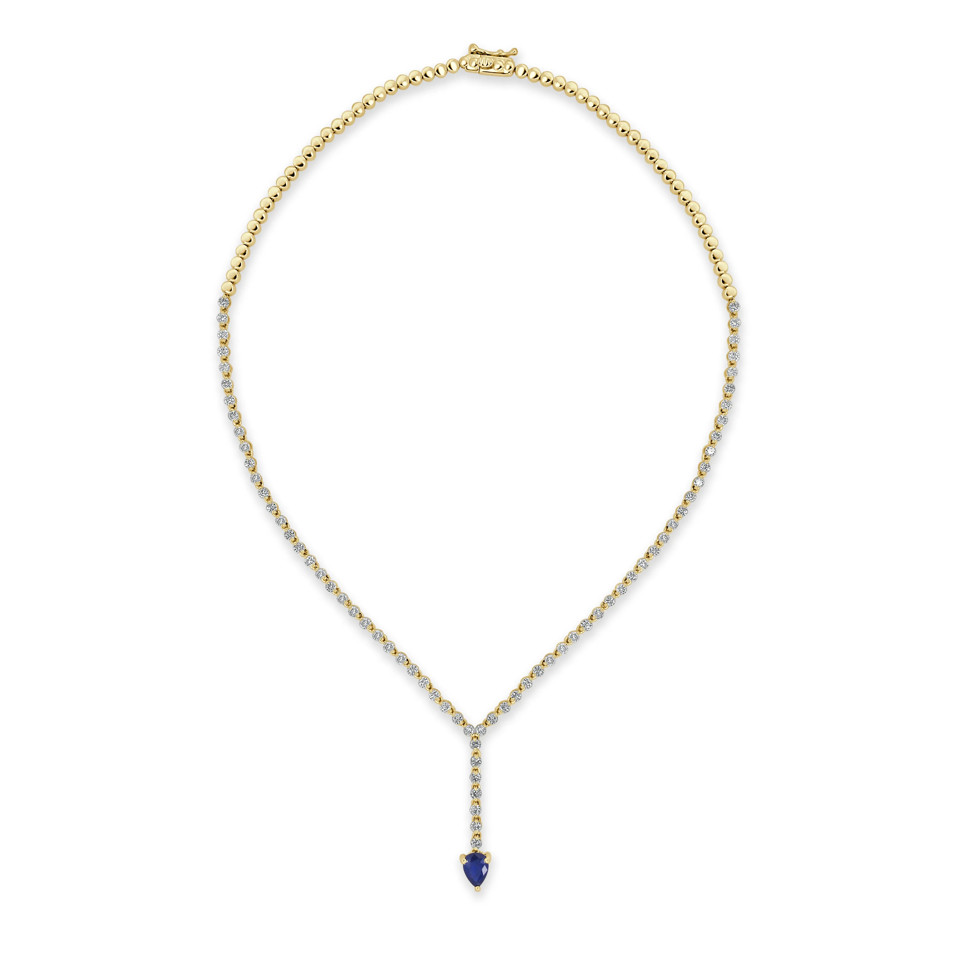 14k Gold Diamond & Gemstone Drop Necklace