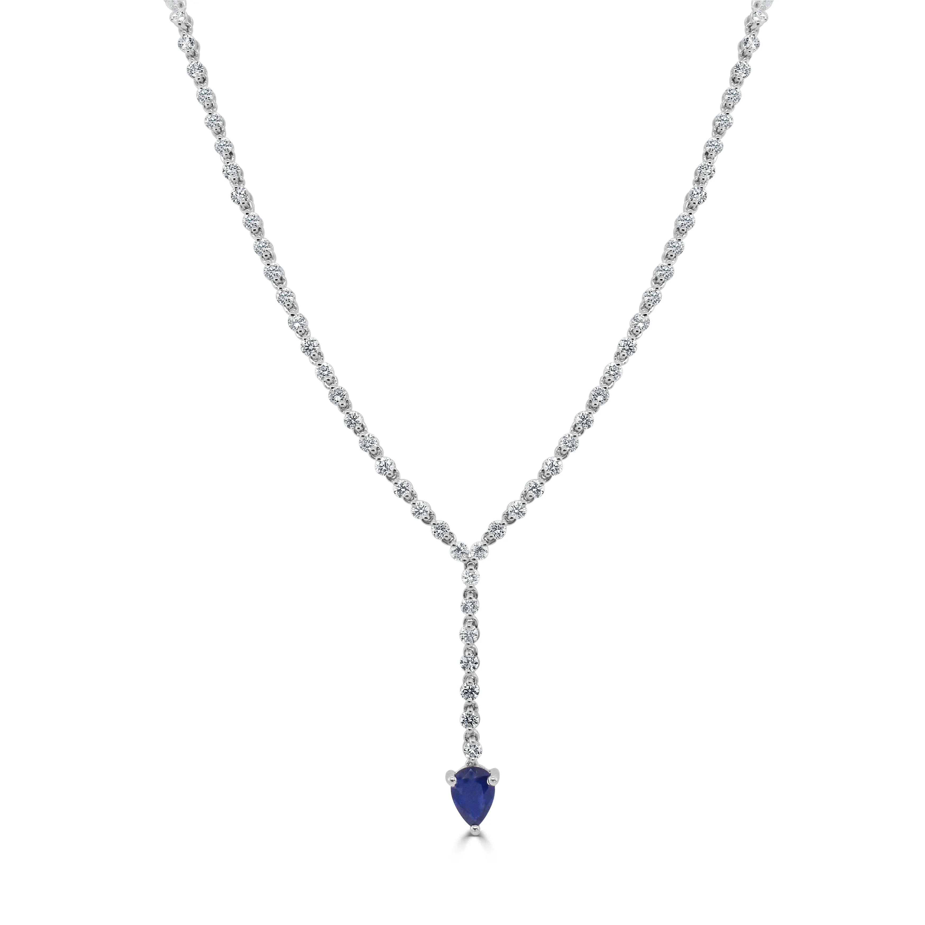 14k Gold Diamond & Gemstone Drop Necklace