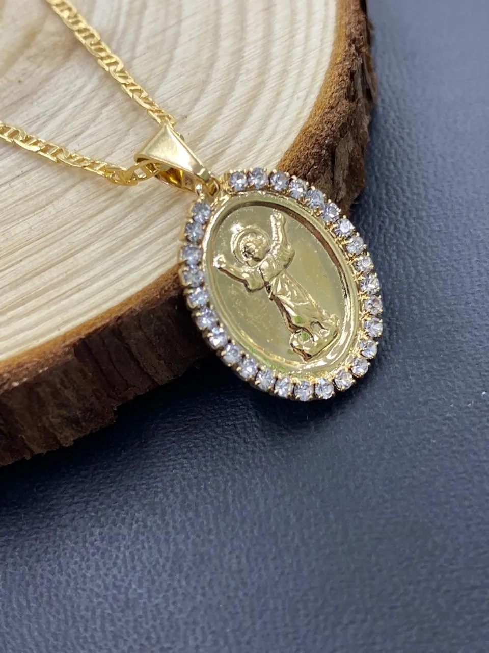 14K Gold Filled Baby Jesus Necklace For Kids Ladies Girls 18"/ Divino Nino Pendant 21x16mm/ Everyday Dainty Pendant/ Cadena del Divino Nino