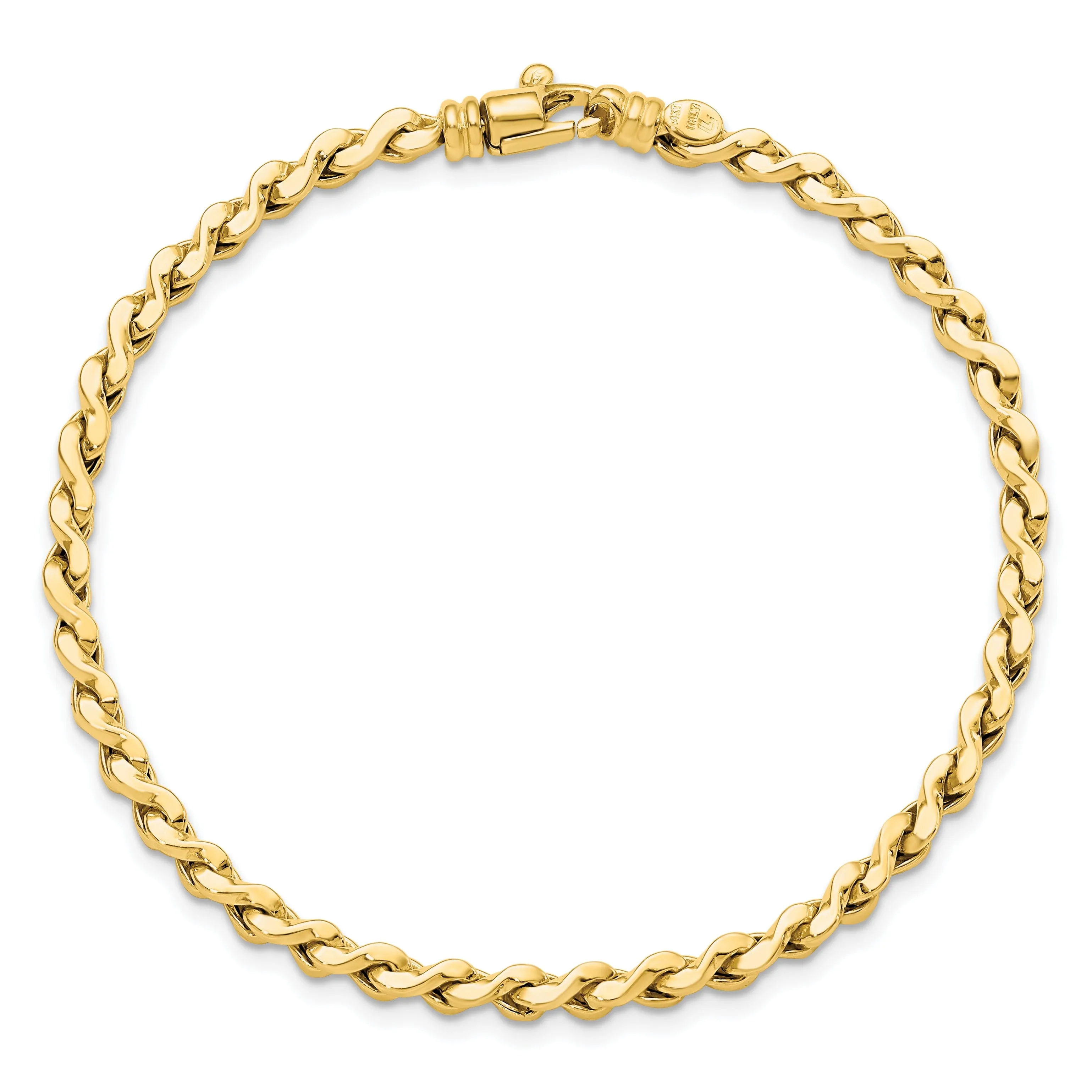 14k Yellow Gold Fancy Twisted Link Bracelet