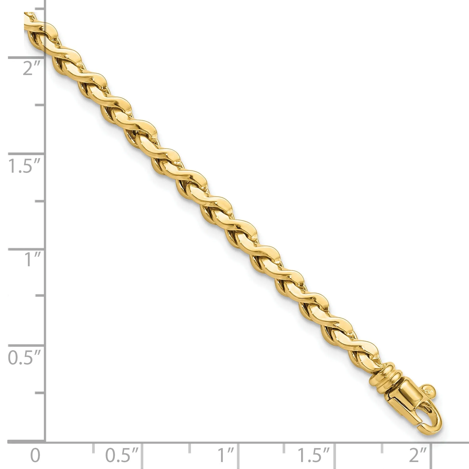 14k Yellow Gold Fancy Twisted Link Bracelet