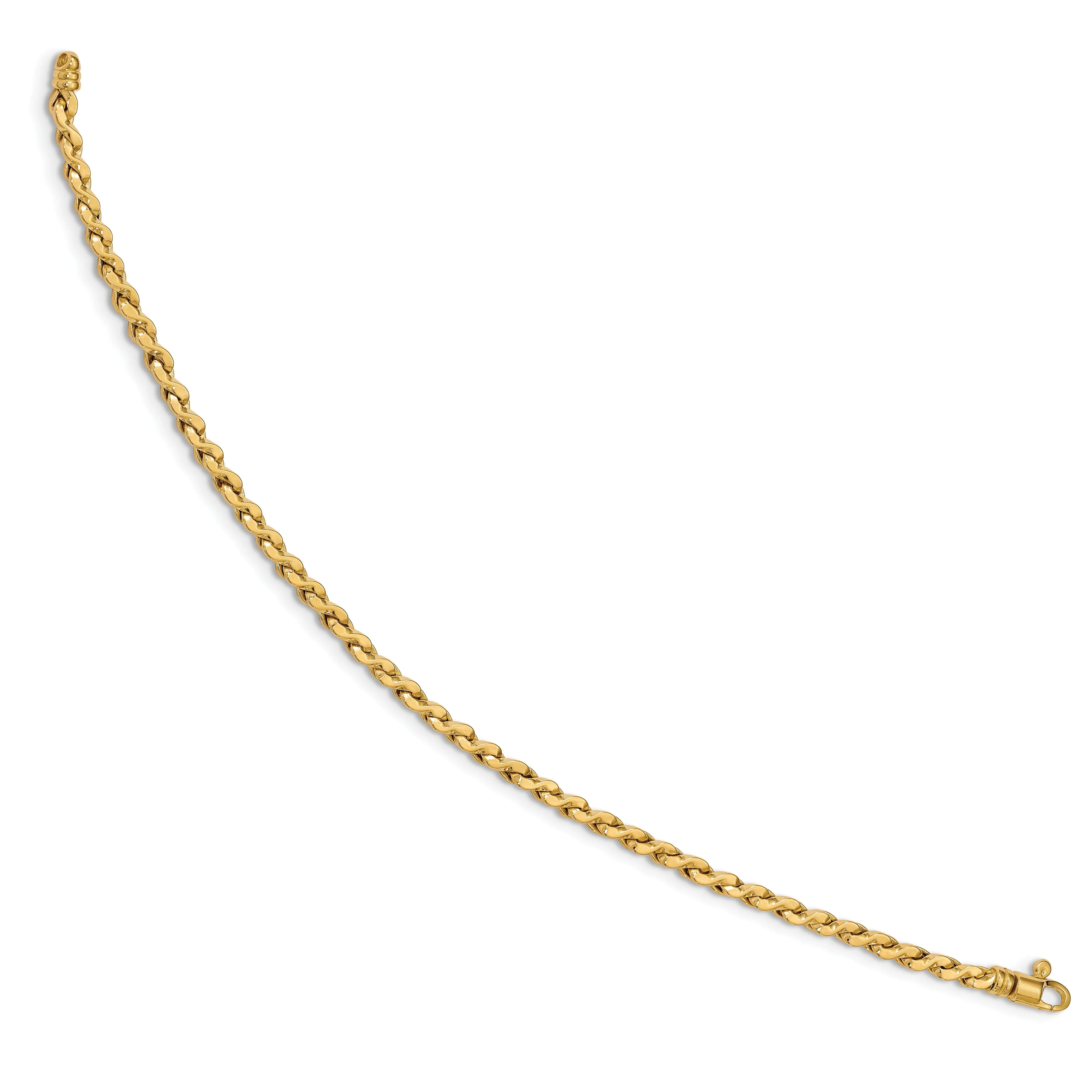 14k Yellow Gold Fancy Twisted Link Bracelet