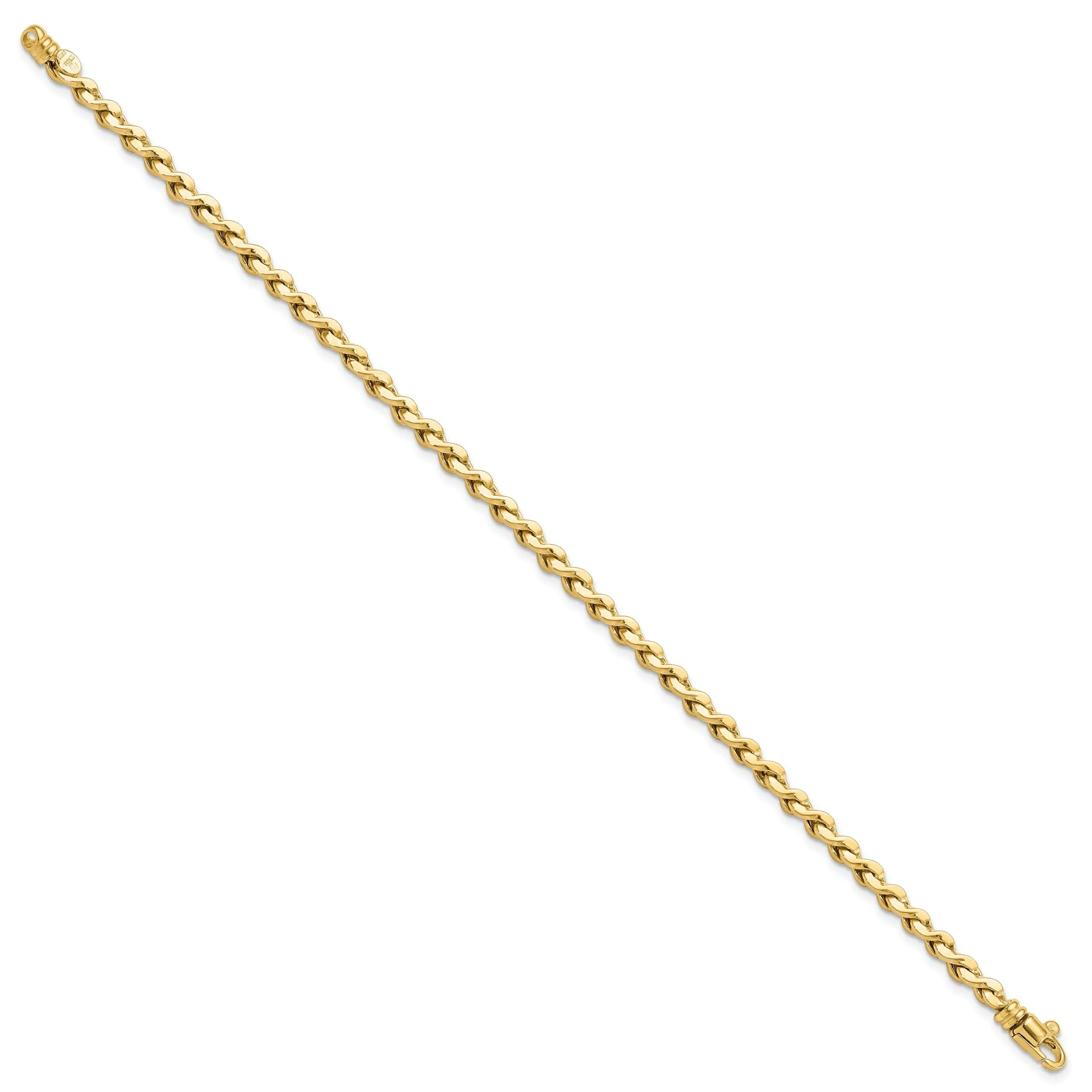 14k Yellow Gold Fancy Twisted Link Bracelet