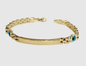 14Kt Yellow Gold Baby Eye ID Bracelet