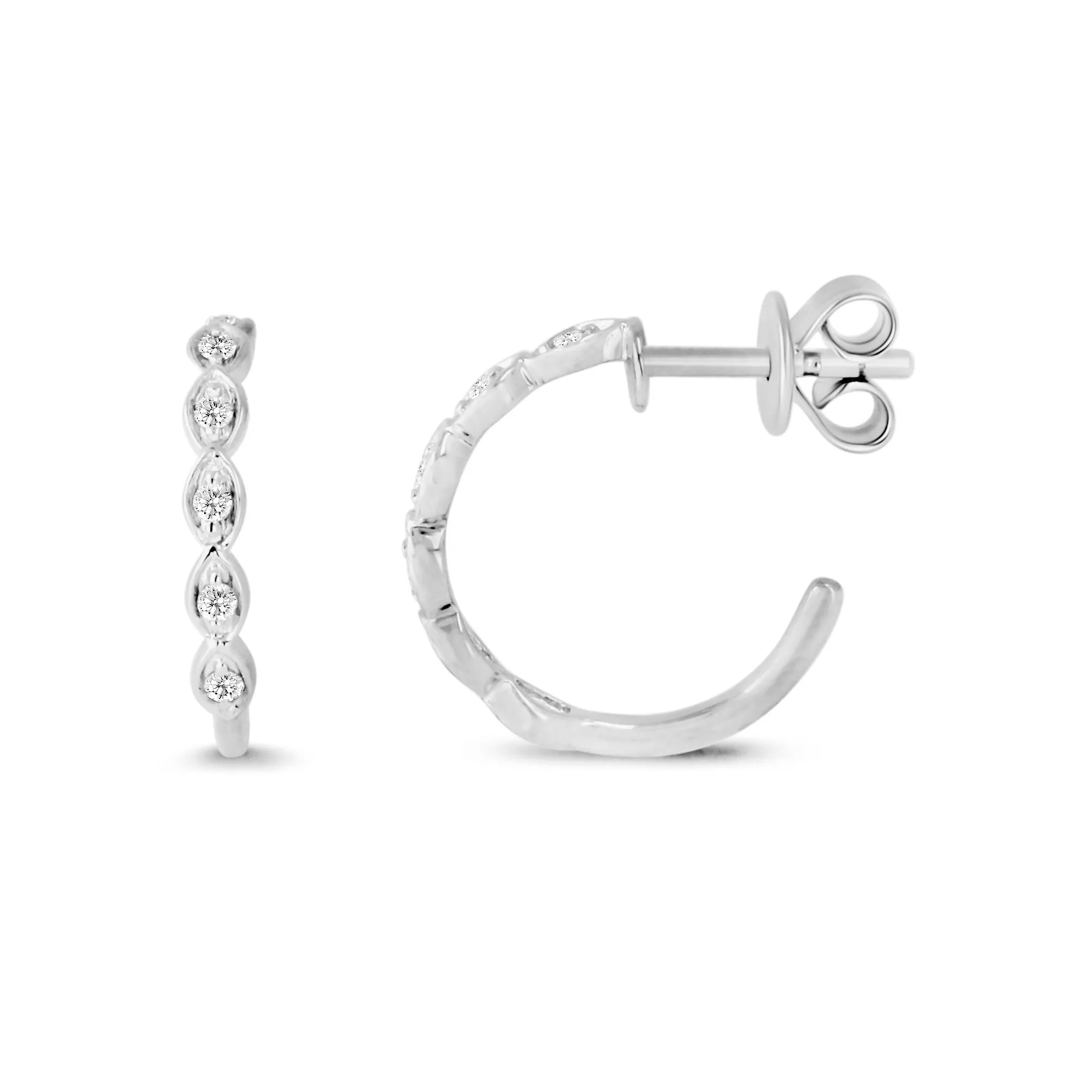 14KW 12D0.15CT,DIAMOND  HOOP WITH POST MARQUIE SHA  (118HP401087W14DI1)