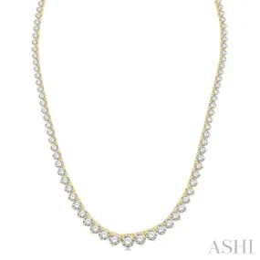 15 ctw Riviera Round Cut Diamond Necklace in 14K Yellow Gold