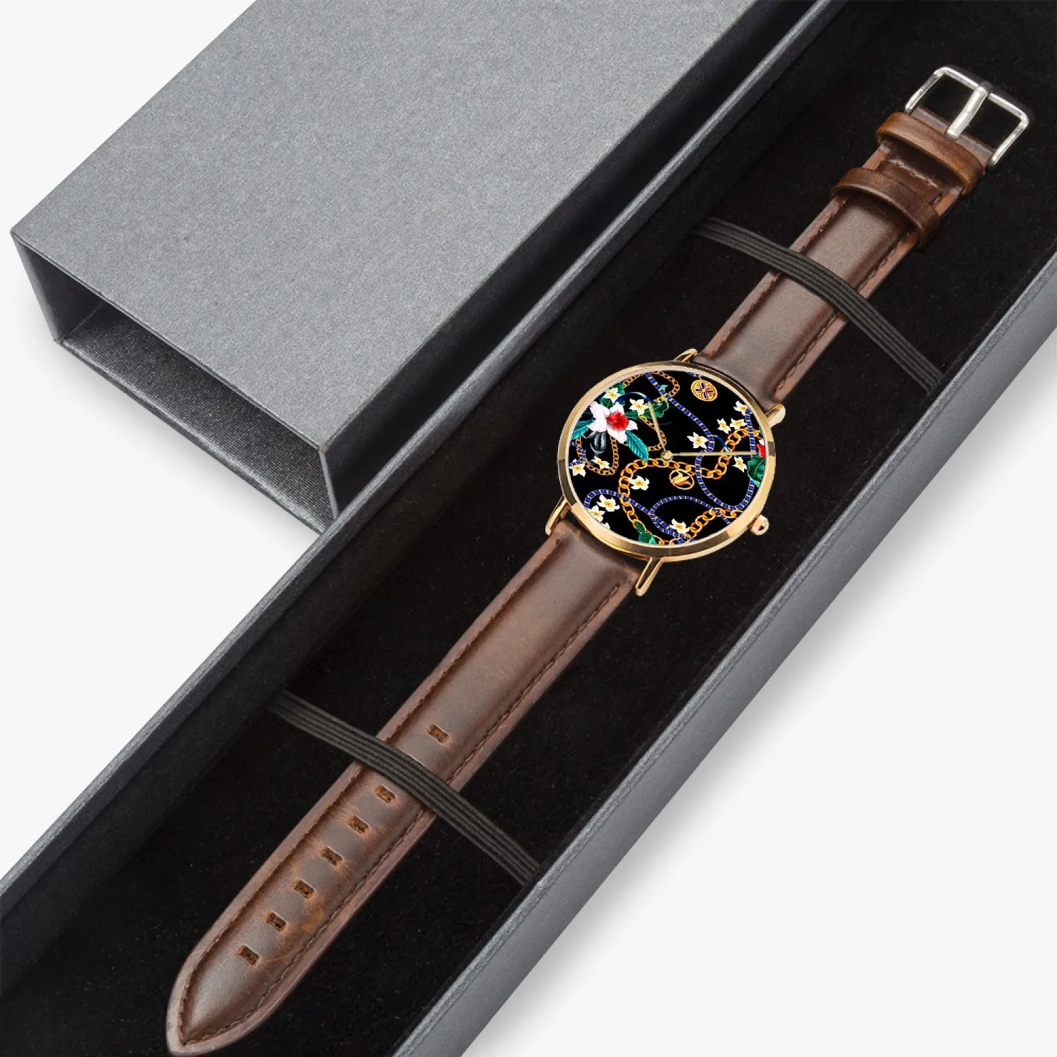 161. Hot Selling Ultra-Thin Leather Strap Quartz Watch (Rose Gold)