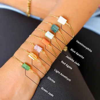 18K Gold-Filled Single Gemstone Bracelet | Healing Crystal Bracelet