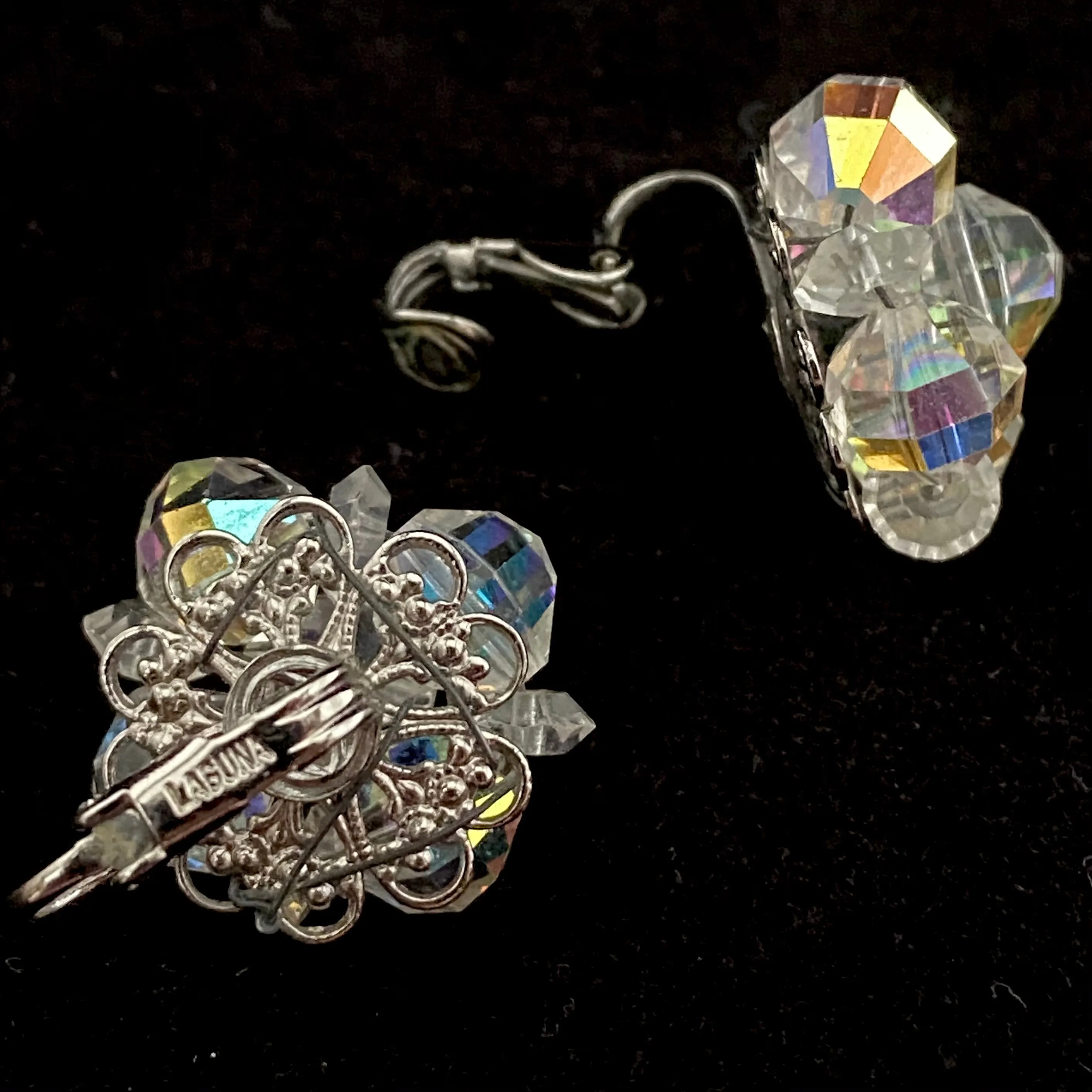 1950s Laguna Glass Crystal Earrings