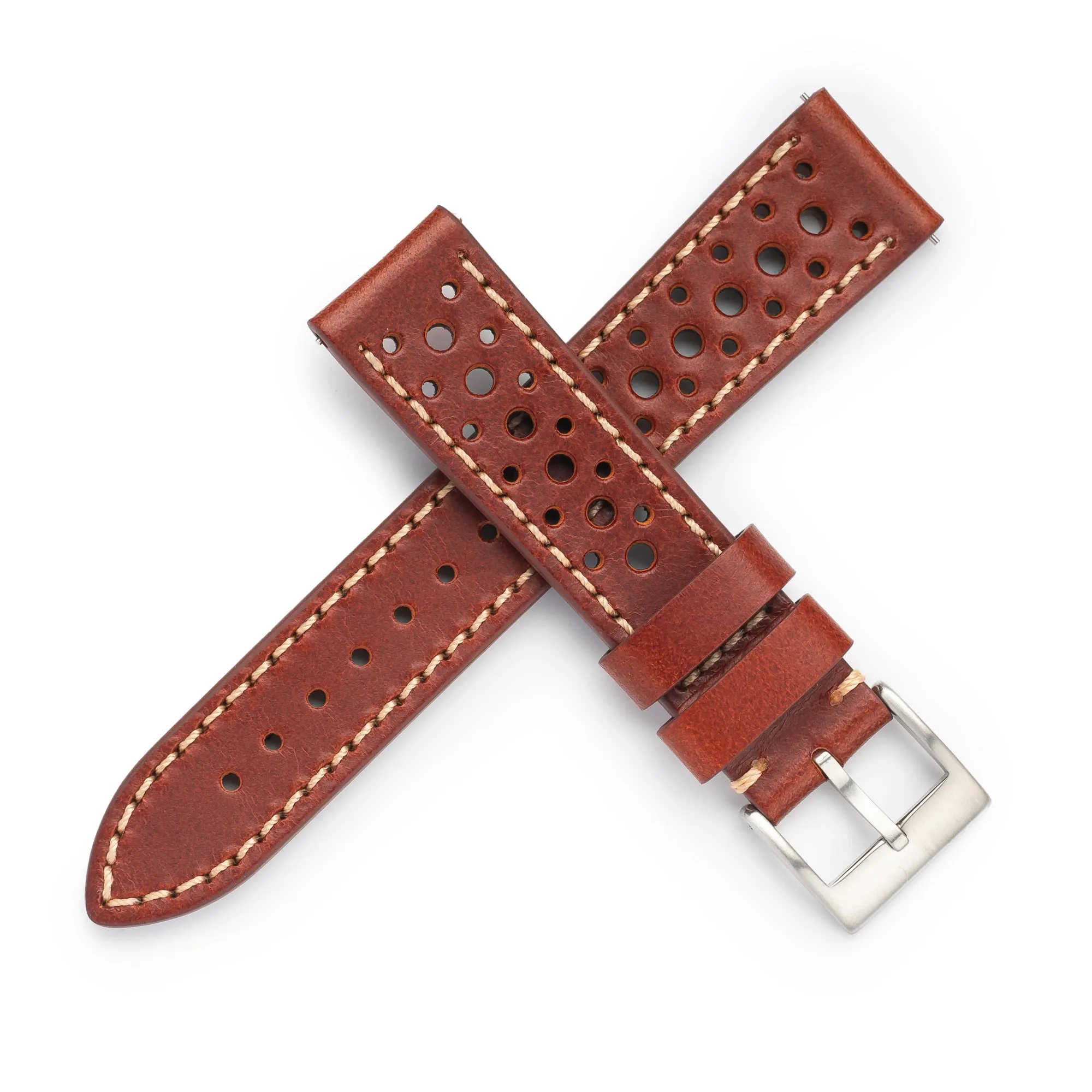 20mm 22mm Quick Release Italian Buttero Leather Rally Racing Watch Strap