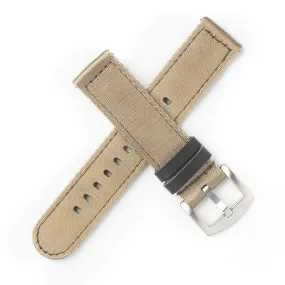 20mm 22mm Quick Release Premium Seat Belt Nylon Watch Strap - Khaki