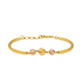 22K Multi-Tone Gold Beaded Bracelet (7.6gm)