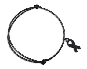 25 Black Ribbon Cord Adjustable Bracelets