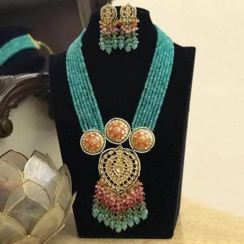 3 Meena Round Kundan Drop Onex Set