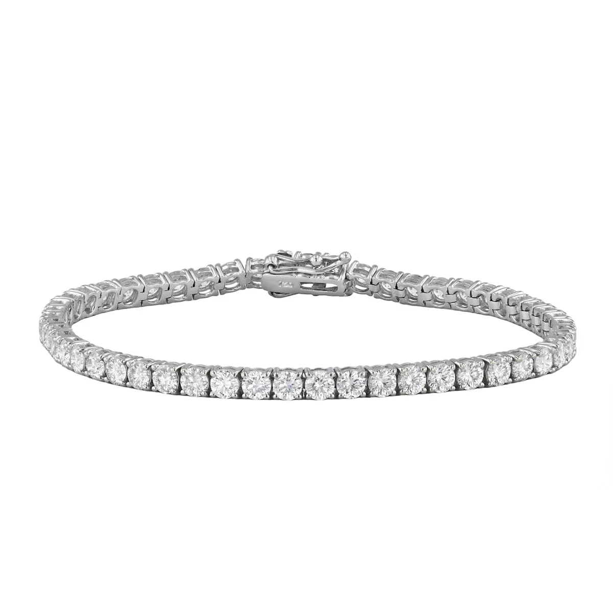 6.12ct Round Brilliant Diamond Tennis Bracelet | Pre-Loved | 18K White Gold