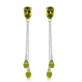 7.5 Carat 14K Solid White Gold All Parts Love Peridot Earrings