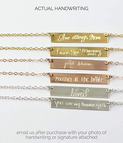 Actual Handwriting Bar Necklace