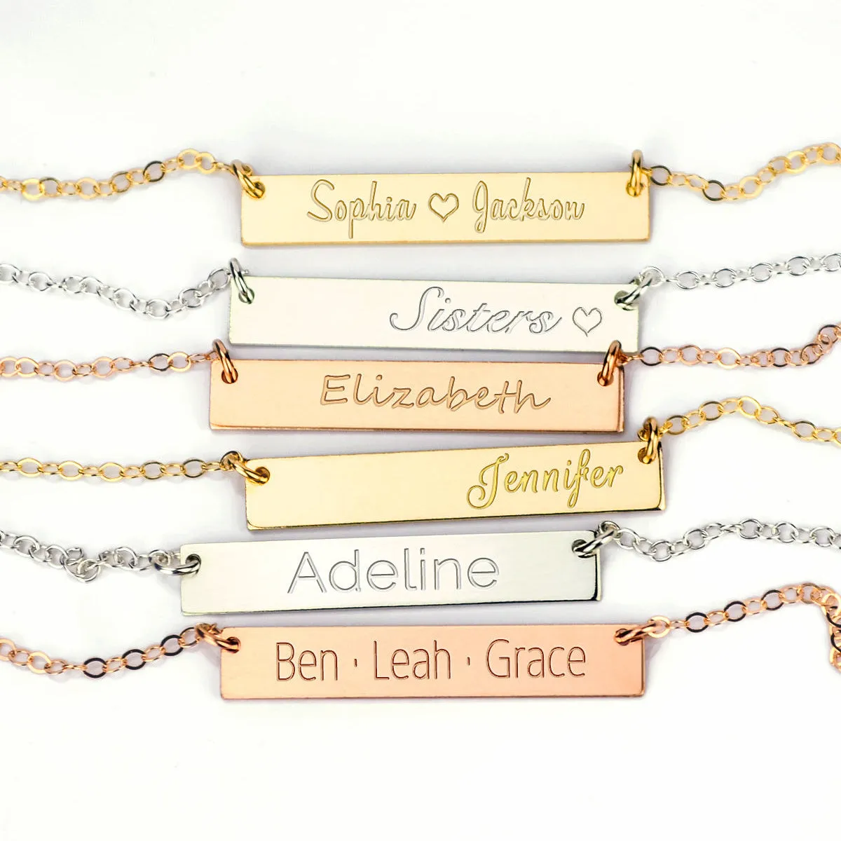 Actual Handwriting Bar Necklace