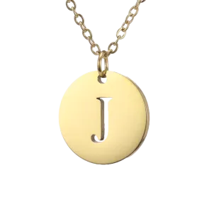 Alphabet Necklace Gold Plated - Letter J