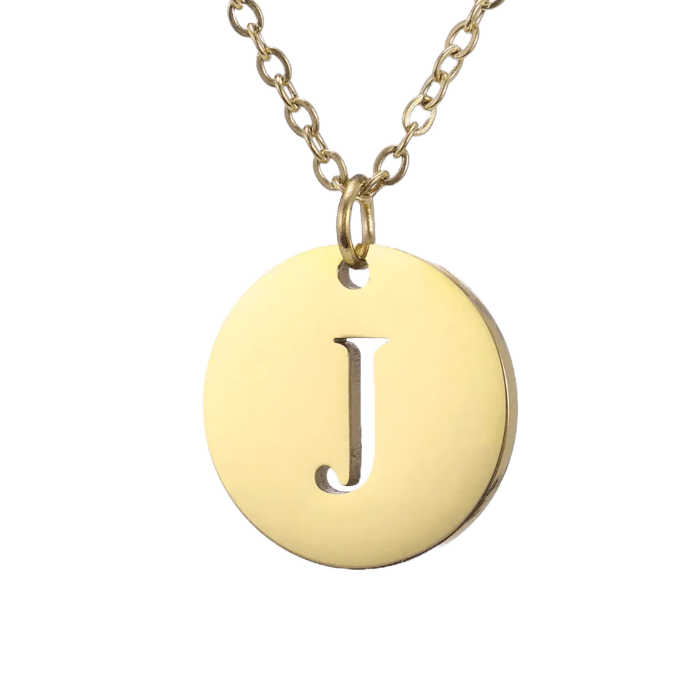 Alphabet Necklace Gold Plated - Letter J