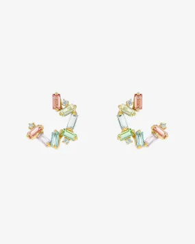 Amalfi Burst Pastel Sideways Mini Hoops