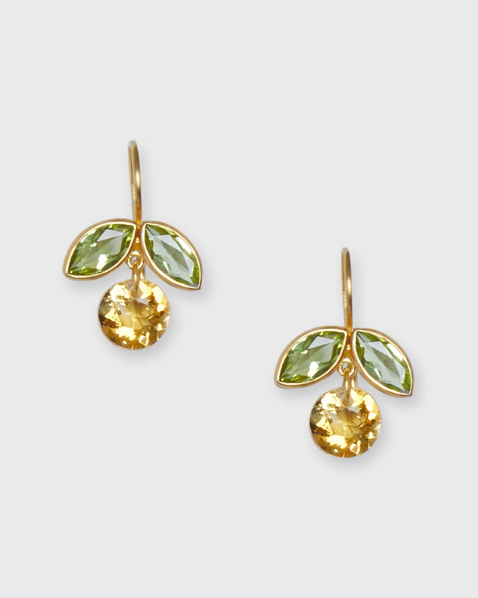 Apple Earrings in Peridot/Citrine