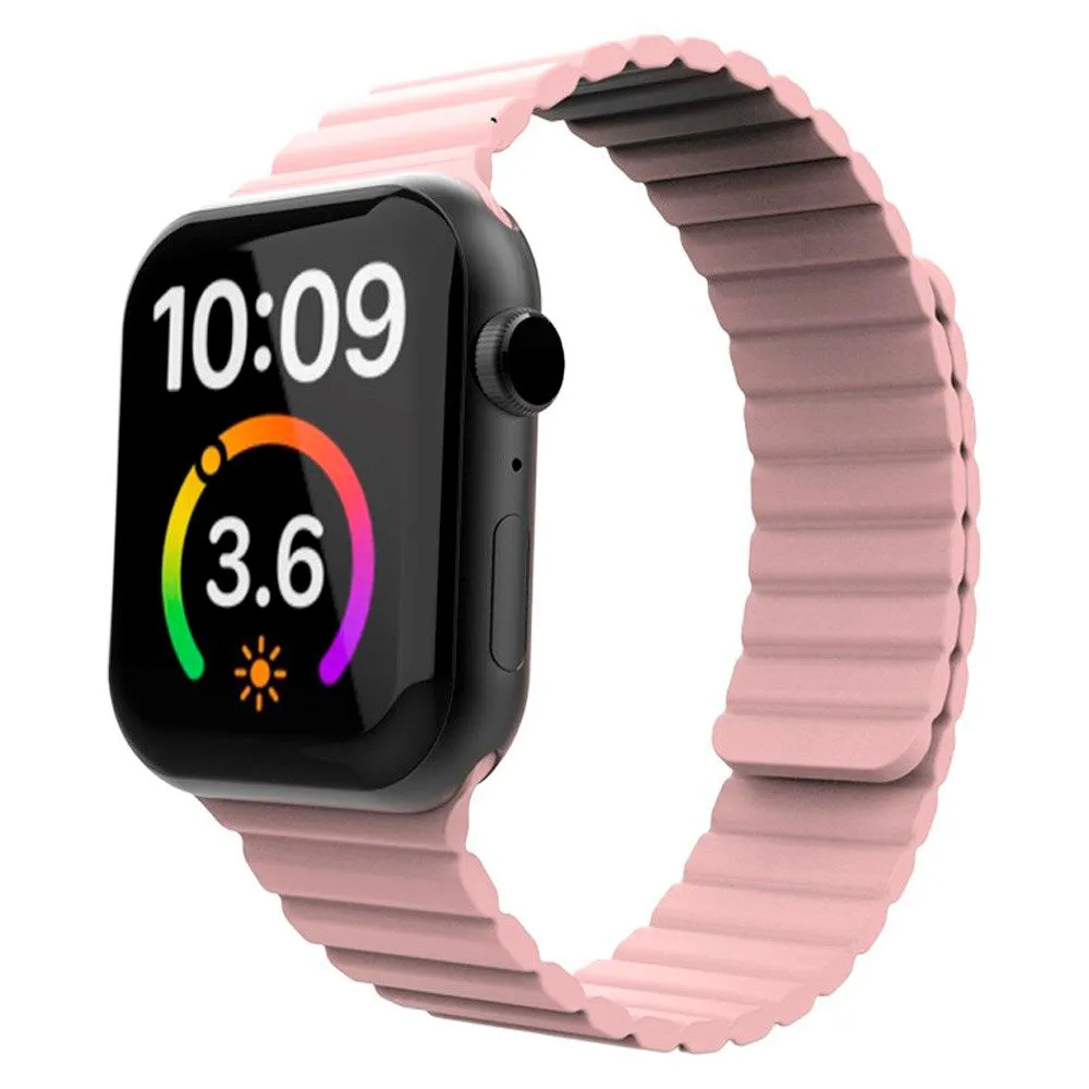 Apple Watch (38/40/SE/41/42mm) Lippa Magnetisk Silikone Rem - Lyserød