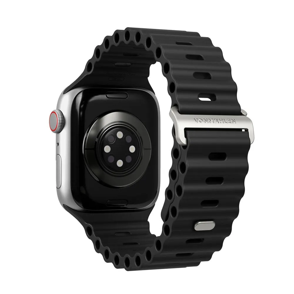 Apple Watch (38/40/SE/41/42mm) Vonmählen Wave Band 2 Genanvendt Silikone Rem - Sort