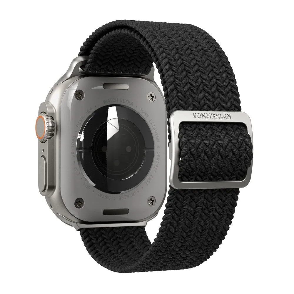 Apple Watch (38/40/SE/41/42mm) Vonmählen Woven Loop Nylon Rem - Black