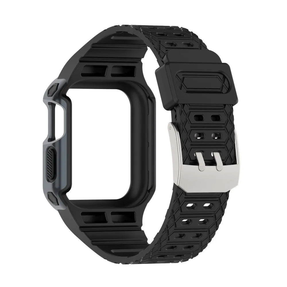 Apple Watch (41mm) color contrast watch strap    protective case - Black / Grey