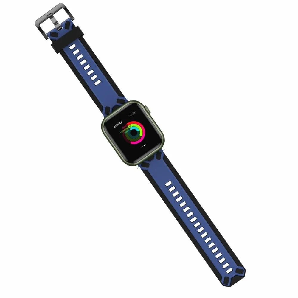 Apple Watch (41mm) color splice silicone watch strap - Midnight Blue / Black