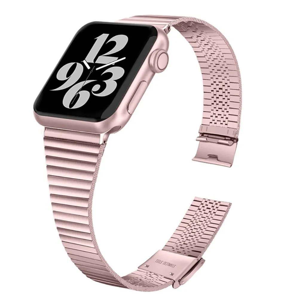 Apple Watch (41mm) stainless steel double buckle watch strap - Rose Pink