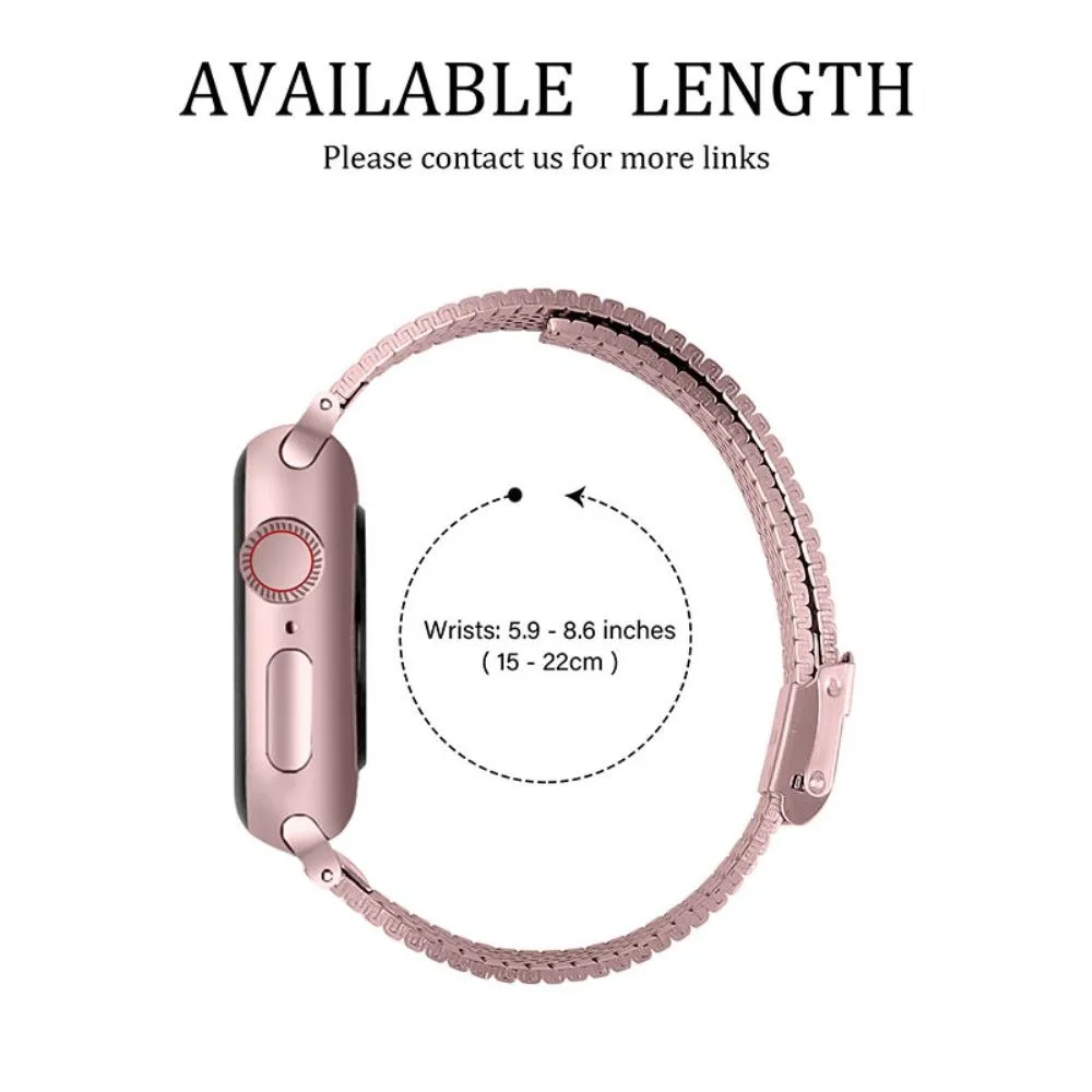 Apple Watch (41mm) stainless steel double buckle watch strap - Rose Pink