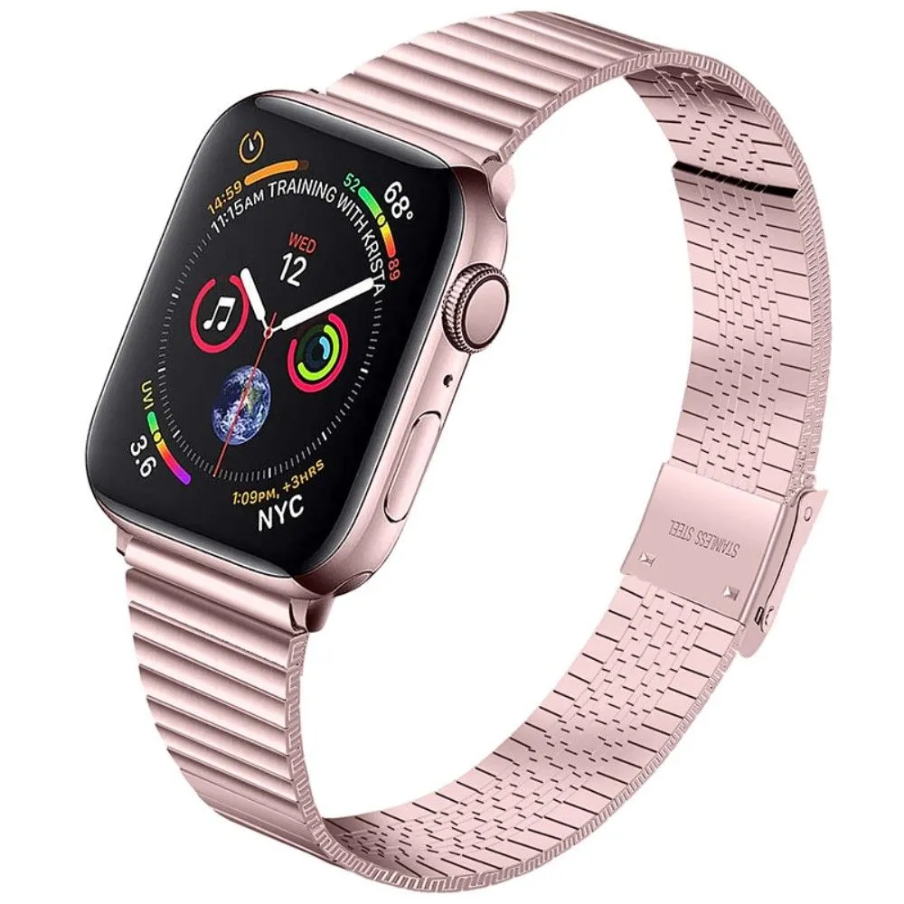 Apple Watch (41mm) stainless steel double buckle watch strap - Rose Pink