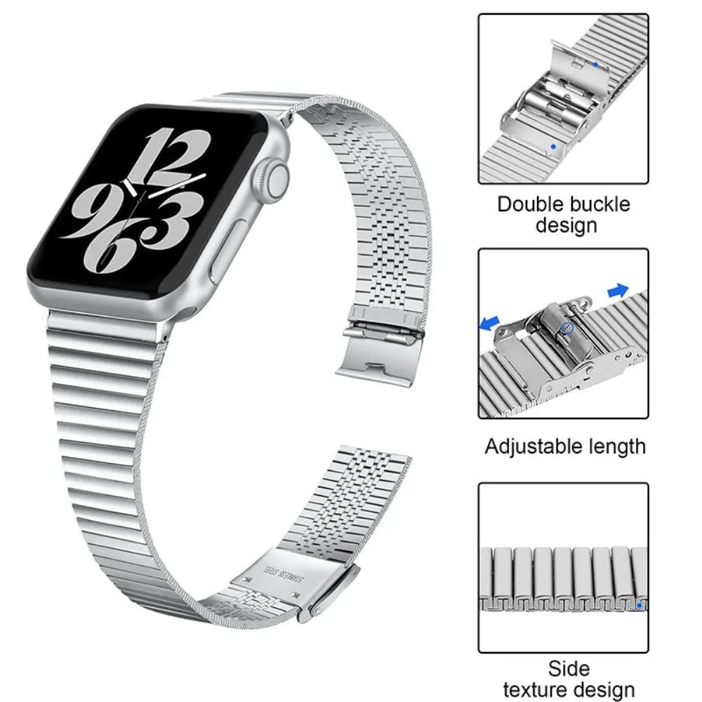 Apple Watch (41mm) stainless steel double buckle watch strap - Silver