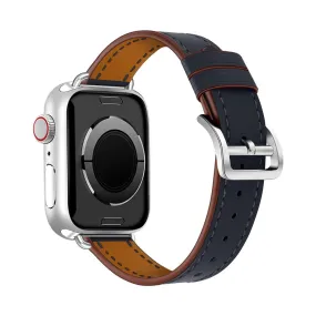 Apple Watch (45mm) breathable genuine leather watch strap - Blue