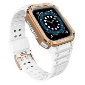 Apple Watch (45mm) contrast color TPU watch strap - Matte Transparent / Rose Gold