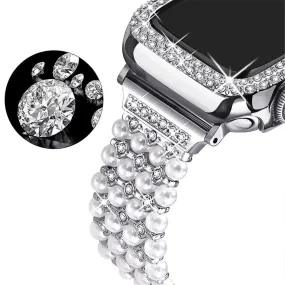 Apple Watch (45mm) rhinestone décor watch strap   cover - Silver