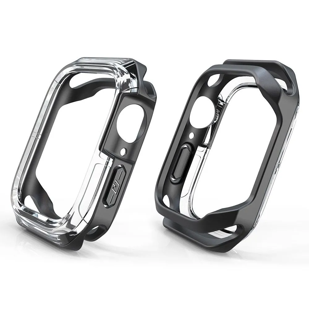 Apple Watch (45mm) transparent dual color TPU cover - Transparent / Black