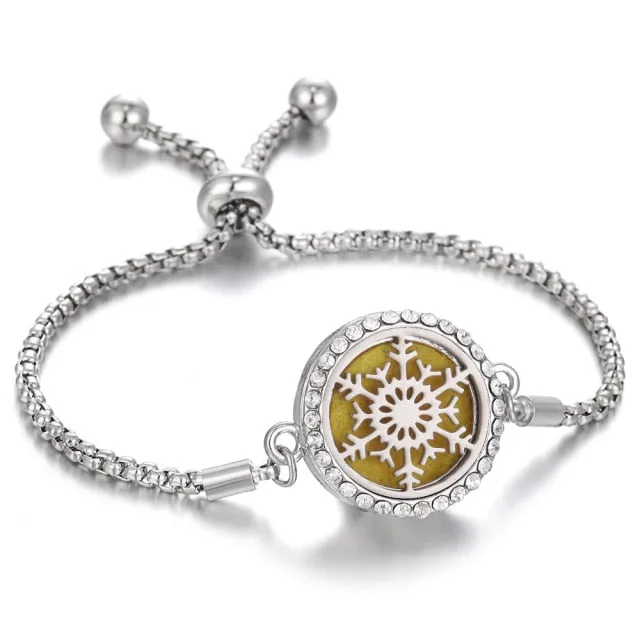 Aromatherapy Bracelet Diffuser Jewelry Christmas Adjustable Chain Tree of life Flower Aroma Braceles Perfume Locket Bracelet