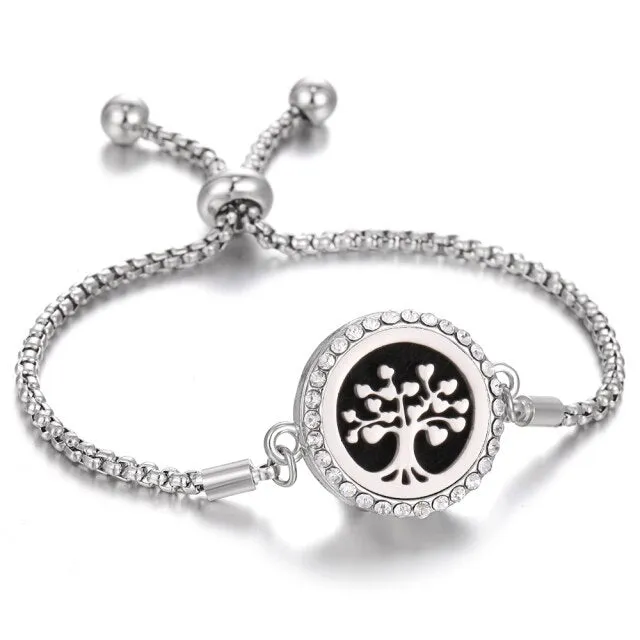 Aromatherapy Bracelet Diffuser Jewelry Christmas Adjustable Chain Tree of life Flower Aroma Braceles Perfume Locket Bracelet