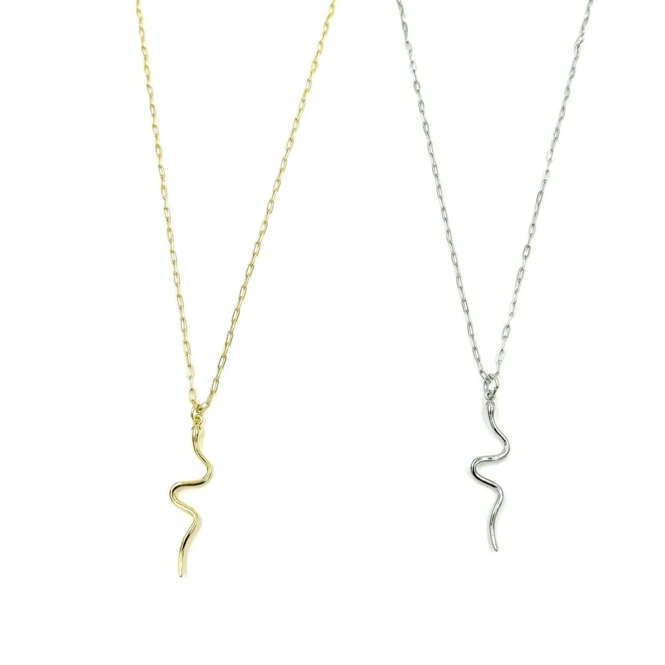 Ashley Gold Stainless Steel Slither Pendant Necklace