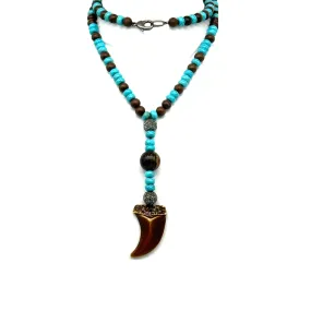 Beaded Brown Tooth Necklace