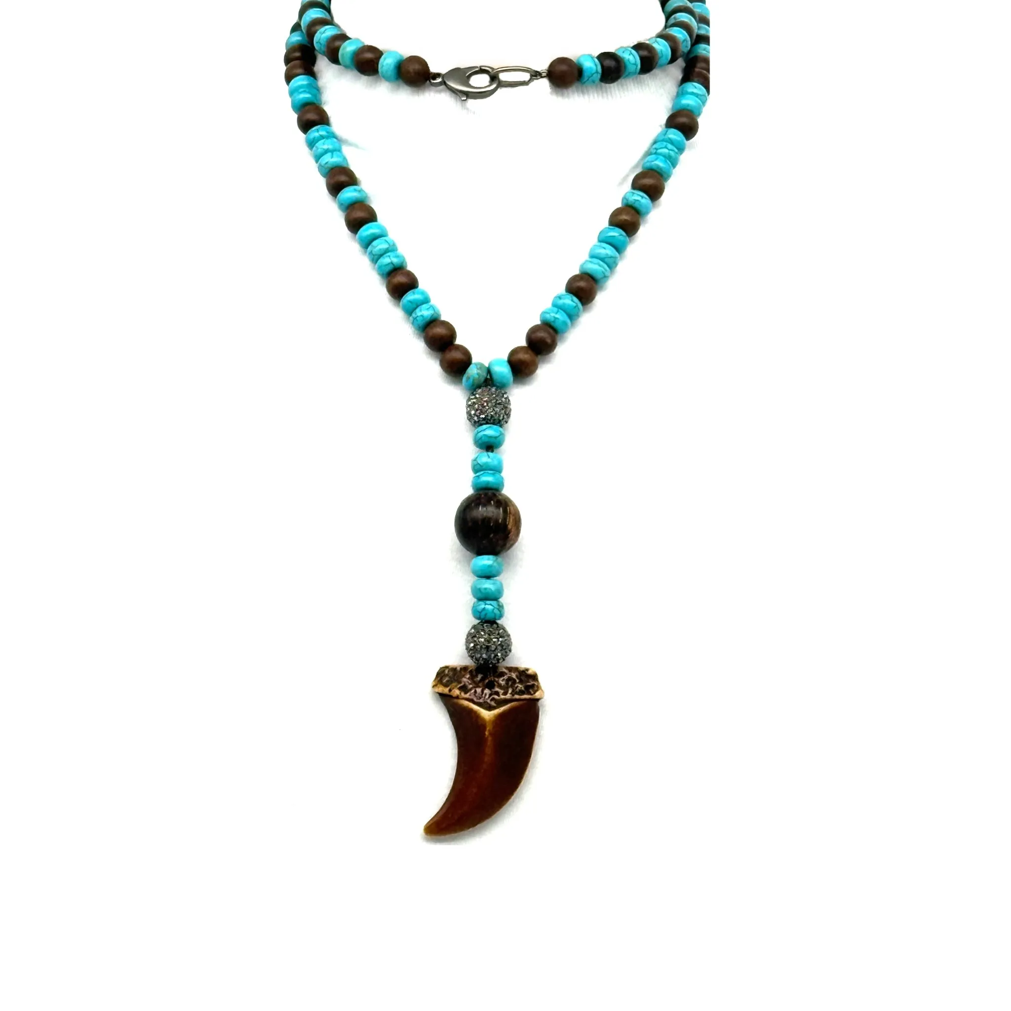 Beaded Brown Tooth Necklace